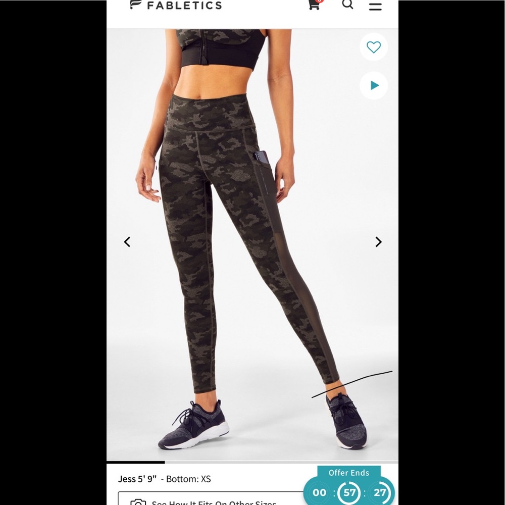 Fabletics Mila Pocket Legging Short Size XS/2-4